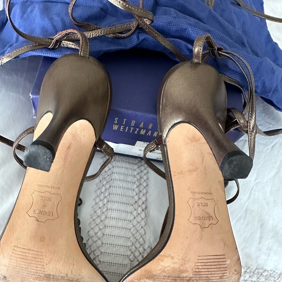 Stuart Weitzman metallic wrap sandals with stones - Picture 9 of 9